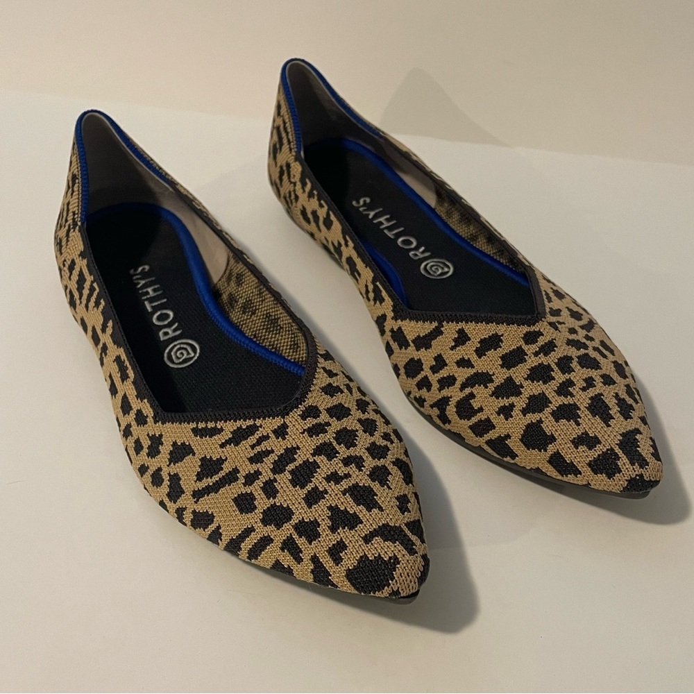 Rothy’s the point animal print flats size 11.5